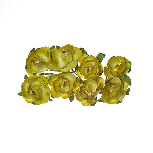 Paper Flowers – Rose – Green (8 Pieces Per Pack)