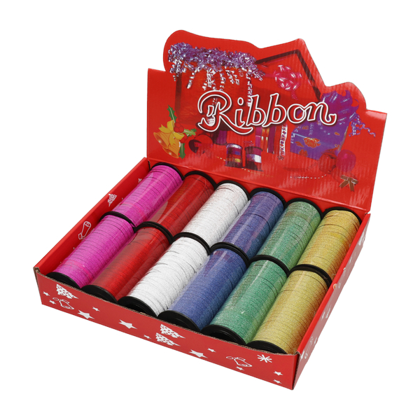 Glitter decorative ribbons 12 pcs x 5mm x 45m