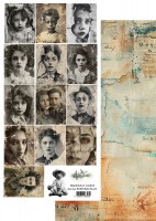 Double-sided paper 30,5x15 cm Portraits, extras to cut, 250 gsm (1 sheet)