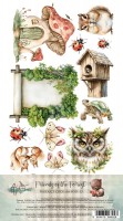 Doubled Extras to Cut Set 30,5x15 cm Friends of the Forest, 250 gsm, mirror print (12 sheets, 6 designs, 2x6 sheets)
