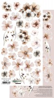 Double-sided paper 30,5x15 cm In Silence, flowers to cut, 250 gsm, 2 designs (1 sheet)