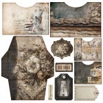 Fabric extras to cut 1, In Silence, (1 sheet 32x32cm, album pockets)