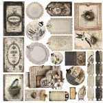 Fabric extras to cut 2, In Silence, (1 sheet 32x32cm, tags)