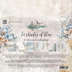 Paper Collection Set 20,3x20,3 cm In Shades Of Blue, 190 gsm (12 sheets, 12 designs, 2x6 double-sided sheets, 1x bonus design 20x15 cm on the cover)