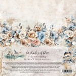 Paper Collection Set 15x15 cm In Shades Of Blue, 250 gsm (24 sheets, 12 designs, 4x6 double-sided sheets)