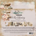 Paper Collection Set 20,3x20,3 cm In the Library, 190 gsm (12 sheets, 12 designs, 2x6 double-sided sheets, 1x bonus design 20x15 cm on the cover)