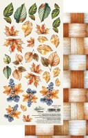 Double-sided paper 30,5x15 cm Lovely Autumn – Extras 11 to cut, mirror print, 250 gsm (1 sheet)
