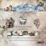 Paper Collection Set 20,3x20,3 cm The Legends Of The Dragons, 190 gsm (12 sheets, 12 designs, 2x6 double-sided sheets, 1x bonus design 20x15 cm on the