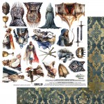 Double-sided paper 30,5x30,5 cm The Legends Of The Dragons – extras to cut, 250 gsm (1 sheet)