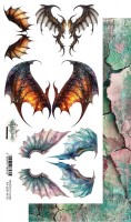 Double-sided paper 30,5x15 cm The Legends Of The Dragons – Dragons - extras to cut, 250 gsm (1 sheet)