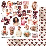 Double-sided paper 30,5x30,5 cm Wonderful Christmas Time – Love 2 – extras to cut, 250 gsm (1 sheet)