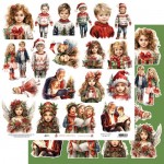 Double-sided paper 30,5x30,5 cm Merry Christmas – Kids – extras to cut, mirror print, 250 gsm (1 sheet)