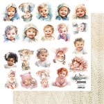 Double-sided paper 30,5x30,5 cm My Little Baby – Baby, extras to cut, mirror print, 250 gsm (1 sheet)