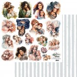 Double-sided paper 30,5x30,5 cm Happy Time – Mother’s Day – extras to cut, 250 gsm (1 sheet)