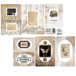 Double-sided paper 30,5x15 cm Natural Beauty – Frames, 250 gsm (1 sheet)