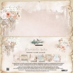 Doubled Paper Collection Set 30,5x30,5 cm Romantic Boho, 250 gsm (12 sheets, 12 designs, 2x6 double-sided sheets, bonus design 30x15 cm on the cover)