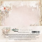 Paper Collection Set 15x15 cm Romantic Boho, 250 gsm (24 sheets, 12 designs, 4x6 double-sided sheets)