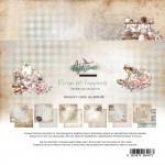 Paper Collection Set 20,3x20,3 cm Recipe for Happiness, 190 gsm (12 sheets, 12 designs, 2x6 double-sided sheets, 1x bonus design 20x15 cm on the cover