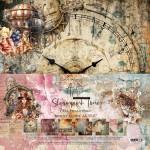 Paper Collection Set 30,5x30,5 cm Steampunk Time, 250 gsm (6 double-sided sheets, 12 designs, bonus design 30x15 cm on the cover)