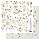 Double-sided paper 30,5x30,5 cm The Beginning of Our Story – flowers to cut, mirror print, 250 gsm (1 sheet)
