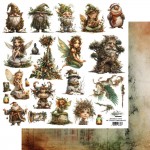 Double-sided paper 30,5x30,5 cm Tales of Moss and Fern – Christmas– extras to cut, mirror print, 250 gsm (1 sheet)