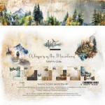 Paper Collection Set 20,3x20,3 cm Whispers of the Mountains, 190 gsm (12 sheets, 12 designs, 2x6 double-sided sheets, 1x bonus design 20x15 cm on the