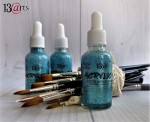 Acrylic Ink - Glitter Crystal Turquoise, glass bottle with a dropper, 30 ml