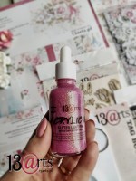 Acrylic Ink - Light Pink, glass bottle with a dropper, 30 ml