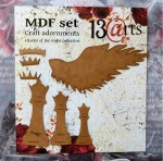 Set of thin MDF elements Queen of the Night, package size 15,7 x 17,4cm