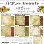 Basic Paper Set 20,3x20,3cm Autumn Beauty, 190 gsm (24 sheets, 12 designs, 4x6 double-sided sheets +2x bonus design on the cover)