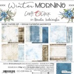 Basic Paper Set 20,3x20,3cm Winter Morning, 190 gsm (24 sheets, 12 designs, 4x6 double-sided sheets +2x bonus design on the cover)