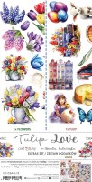 Extras to Cut Set – Mix – Tulip Love,15,75x30,5cm, mirror print, 250 gsm (18 sheets, 18 designs – all Flowers and Tulip sheets x1 + 3x bonus designs on the cover)