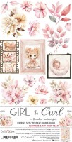 Extras to Cut Set – Flowers & My First Year – Girl & Curl,15,75x30,5cm, mirror print, 250 gsm (18 sheets, 9 designs, 2x9 double-sided sheets + 2x bonus on the cover)