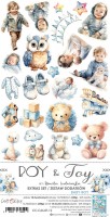 Extras to Cut Set – Baby Boy – Boy & Toy,15,75x30,5cm, mirror print, 250 gsm (18 sheets, 9 designs, 2x9 double-sided sheets + 2x bonus on the cover)
