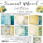 Basic Paper Set 20,3x20,3cm Sunset Mood, 250 gsm (24 sheets, 12 designs, 4x6 double-sided sheets +4x bonus design on the cover)