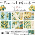 Paper Collection Set 15x15cm Sunset Mood, 250 gsm (24 sheets, 12 designs, 4x6 double-sided sheets, bonus design - 2 sheets)