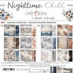 Mix Paper Set 20,3x20,3cm Nighttime Chill, 250 gsm (24 sheets, 24 designs – collection and basic designs, 2x12 double-sided sheets +5x bonus design on