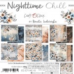 Paper Collection Set 15x15cm Nighttime Chill, 250 gsm (24 sheets, 12 designs, 4x6 double-sided sheets, bonus design - 2 sheets)