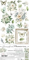 Extras to Cut Set – Flowers & More – Cherished Memories,15,75x30,5cm, mirror print, 250 gsm (18 sheets, 9 designs, 2x9 double-sided sheets + 2x bonus on the cover)