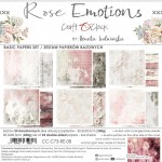 Basic Paper Set 20,3x20,3cm Rose Emotions, 250 gsm (24 sheets, 12 designs, 4x6 double-sided sheets +4x bonus design on the cover)