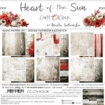 Basic Paper Set 20,3x20,3cm Heart of the Sun, 250 gsm (24 sheets, 12 designs, 4x6 double-sided sheets +4x bonus design on the cover)
