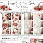 Mix Paper Set 20,3x20,3cm Heart of the Sun, 250 gsm (24 sheets, 24 designs – collection and basic designs, 2x12 double-sided sheets +5x bonus design on the cover)
