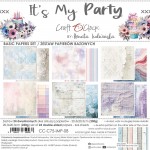 Basic Paper Set 20,3x20,3cm It’s My Party, 250 gsm (24 sheets, 12 designs, 4x6 double-sided sheets +4x bonus design on the cover)