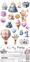 Extras to Cut Set – Party – It’s My Party,15,75x30,5cm, mirror print, 250 gsm (18 sheets, 9 designs, 2x9 double-sided sheets + 2x bonus on the cover)