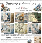 Paper Collection Set 30,5x30,5cm Summer Adventures, 250 gsm (6 double-sided sheets, 12 designs, bonus design 30,5x30,5 cm on the cover)