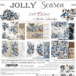 Paper Collection Set 20,3x20,3cm Jolly Season, 250 gsm (24 sheets, 12 designs, 4x6 double-sided sheets + 4x bonus design on the cover)