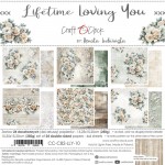 Paper Collection Set 15x15cm Lifetime Loving You, 250 gsm (24 sheets, 12 designs, 4x6 double-sided sheets, bonus design - 2 sheets)