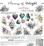 Extras to Cut Set – Flowers & More – Flowers Of Delight, 30,5x31,5cm, mirror print, 250 gsm (4 sheets, 2 designs, 2x2 double-sided sheets + 2x bonu