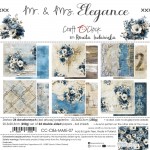 Paper Collection Set 20,3x20,3cm Mr And Mrs Elegance, 250 gsm (24 sheets, 12 designs, 4x6 double-sided sheets + 4x bonus design on the cover)