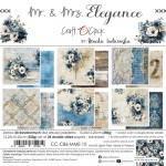 Paper Collection Set 15x15cm Mr And Mrs Elegance, 250 gsm (24 sheets, 12 designs, 4x6 double-sided sheets, bonus design - 2 sheets)